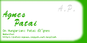 agnes patai business card